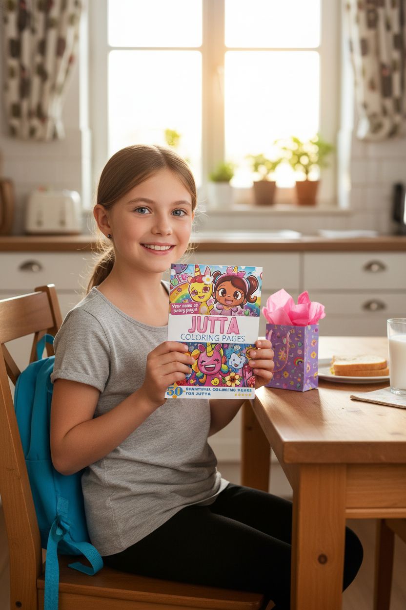 Jutta coloring book in use