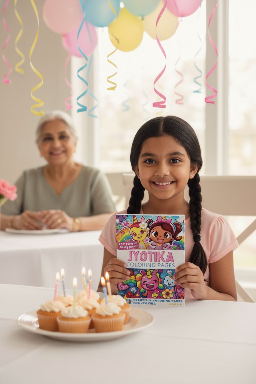Jyotika coloring book in use