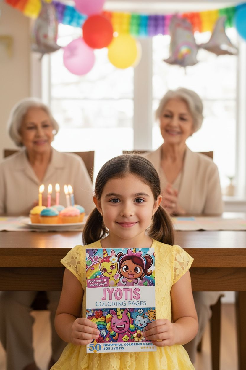 Jyotis coloring book in use