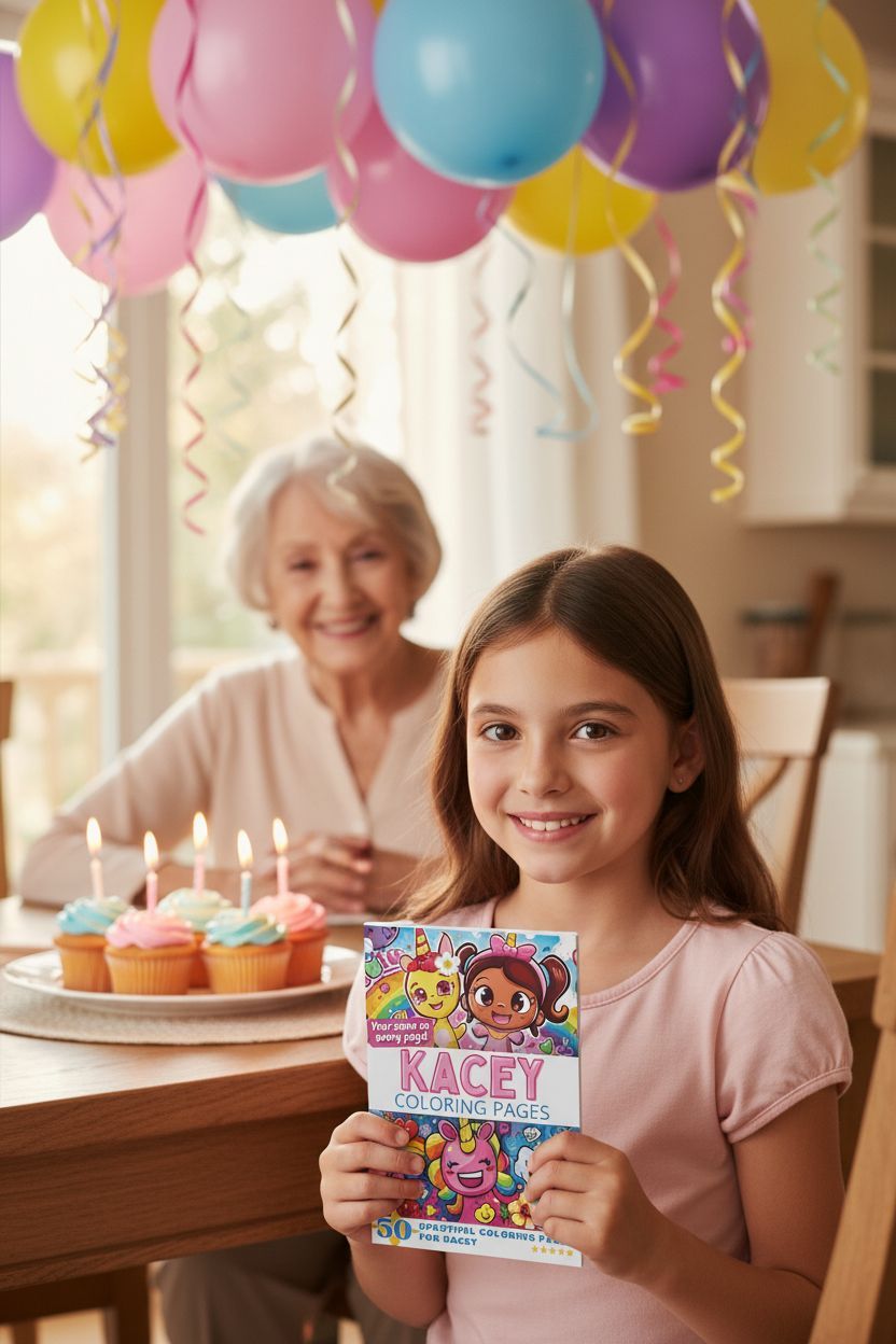 Kacey coloring book in use