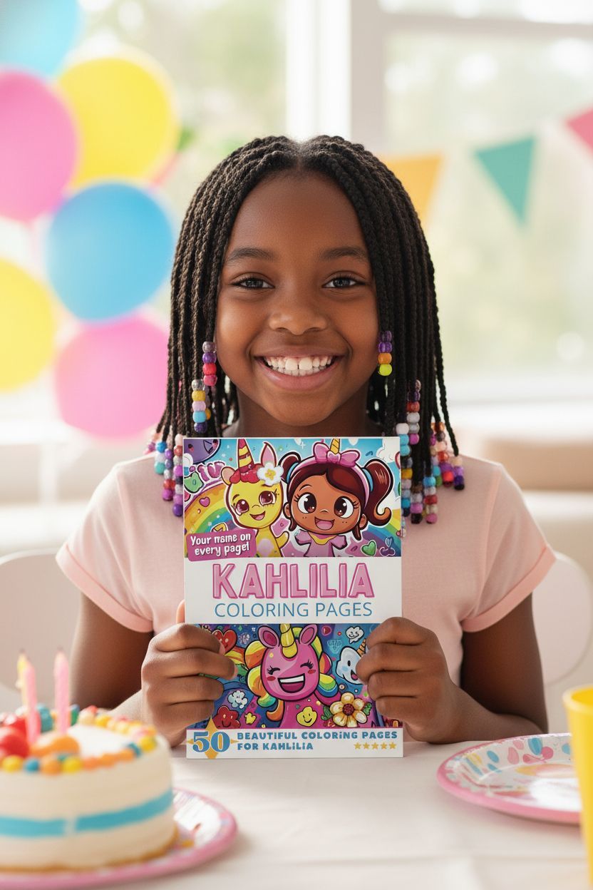 Kahlilia coloring book in use
