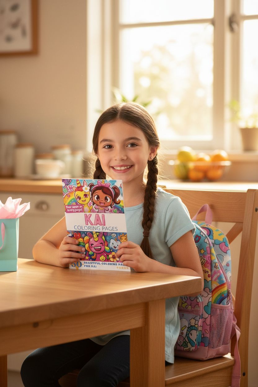 Kai coloring book in use