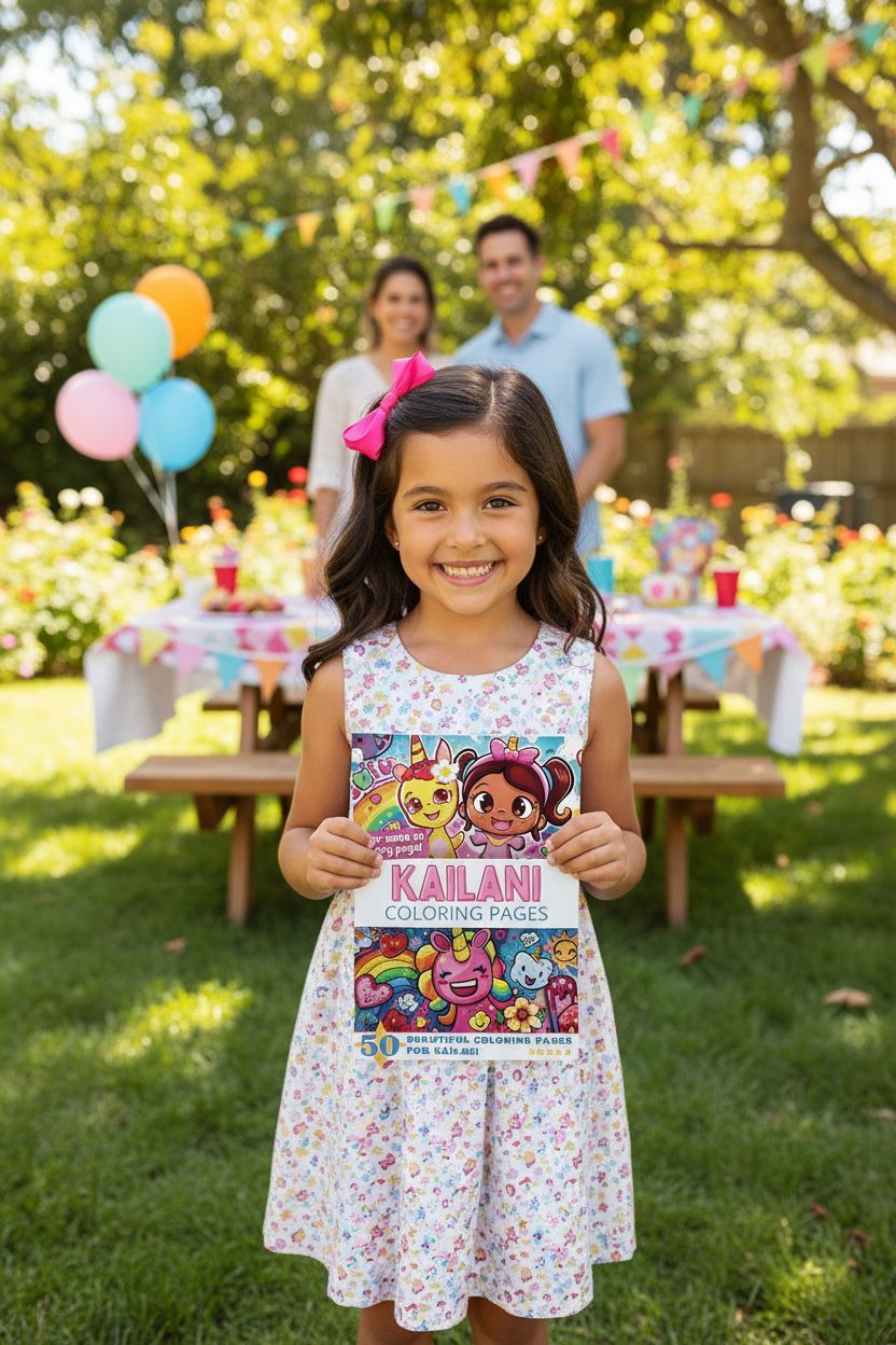 Kailani coloring book in use