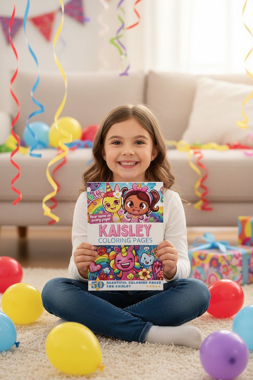 Kaisley coloring book in use