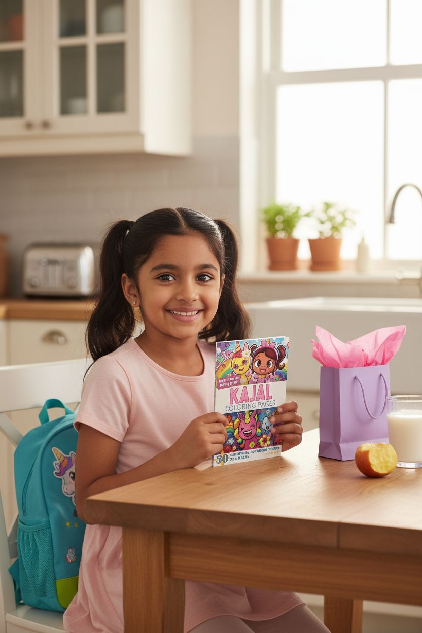 Kajal coloring book in use