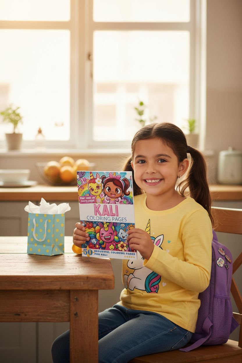 Kali coloring book in use