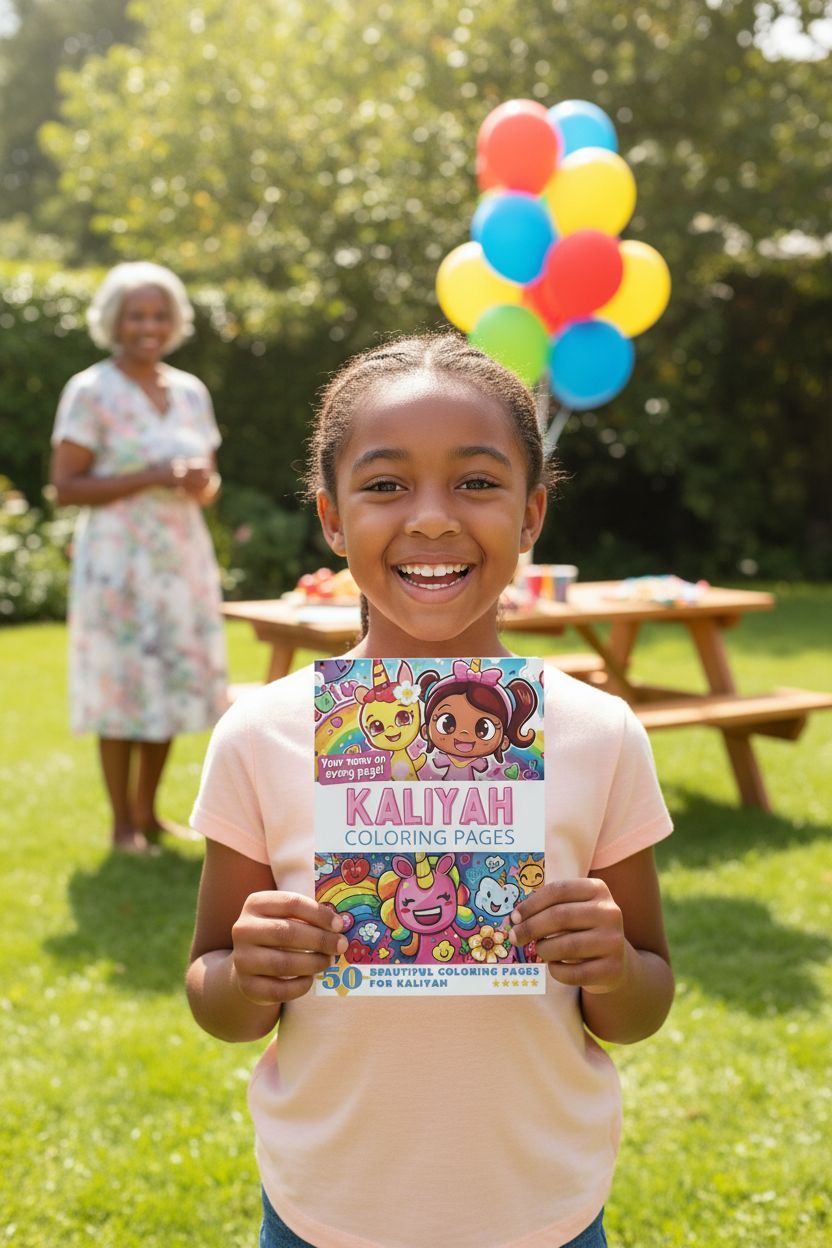 Kaliyah coloring book in use