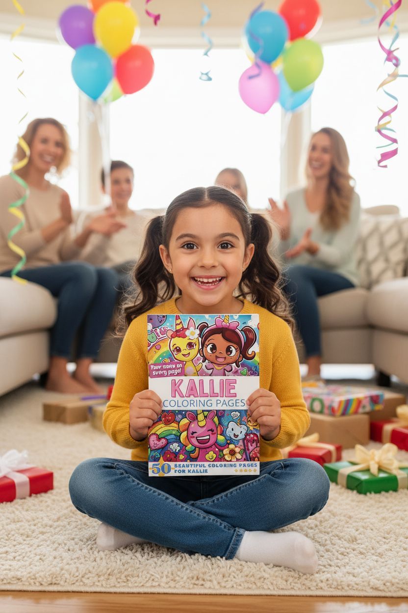 Kallie coloring book in use