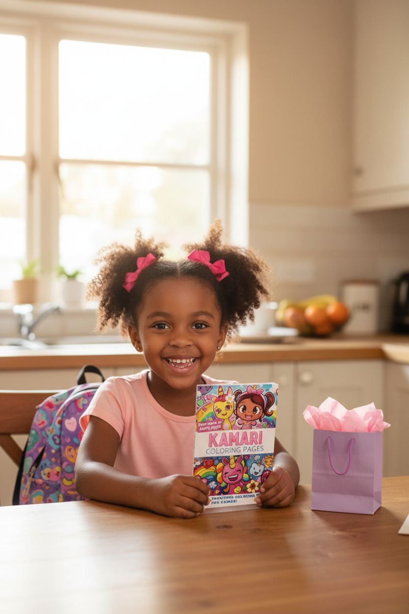 Kamari coloring book in use