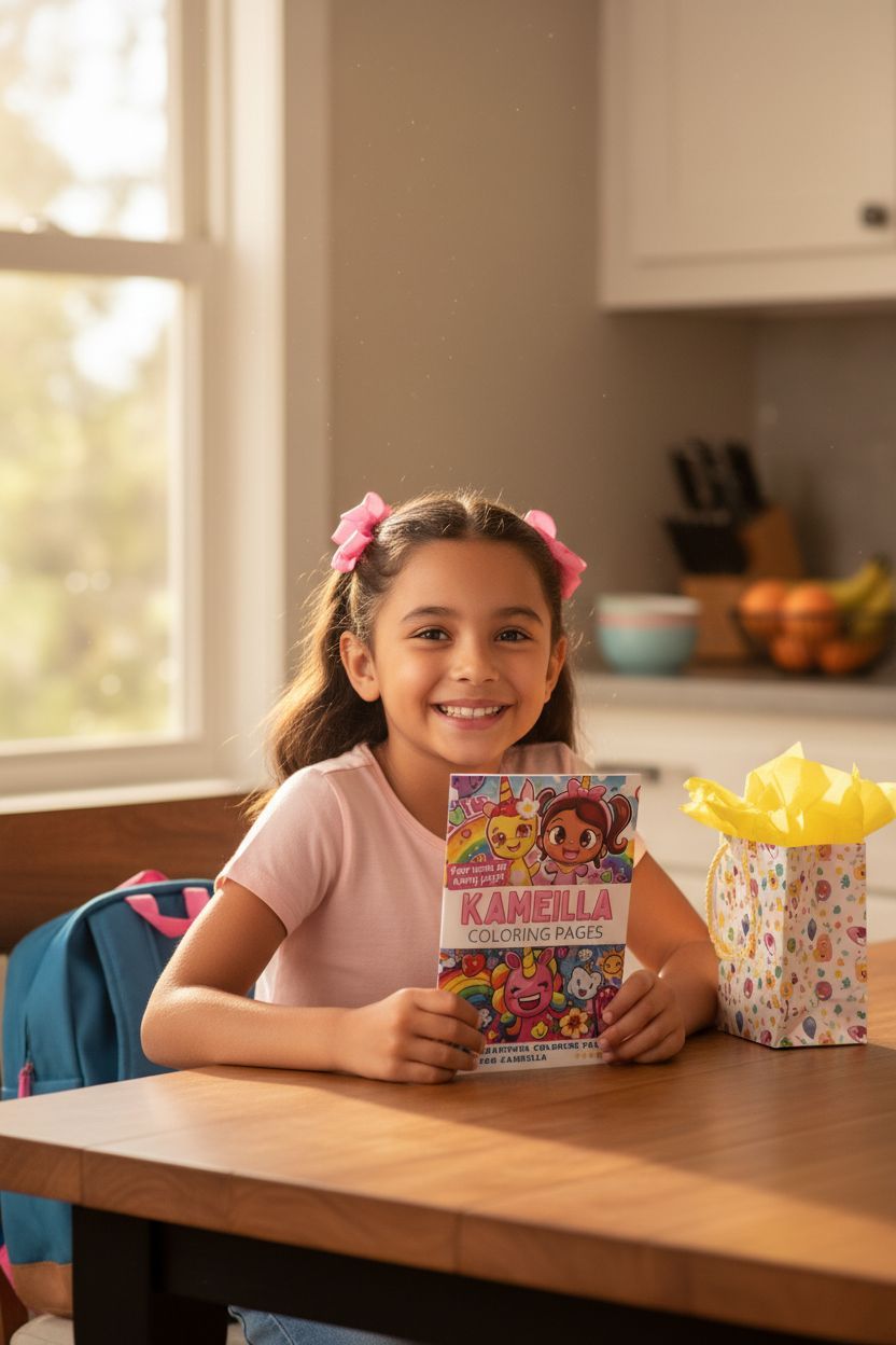 Kameilla coloring book in use