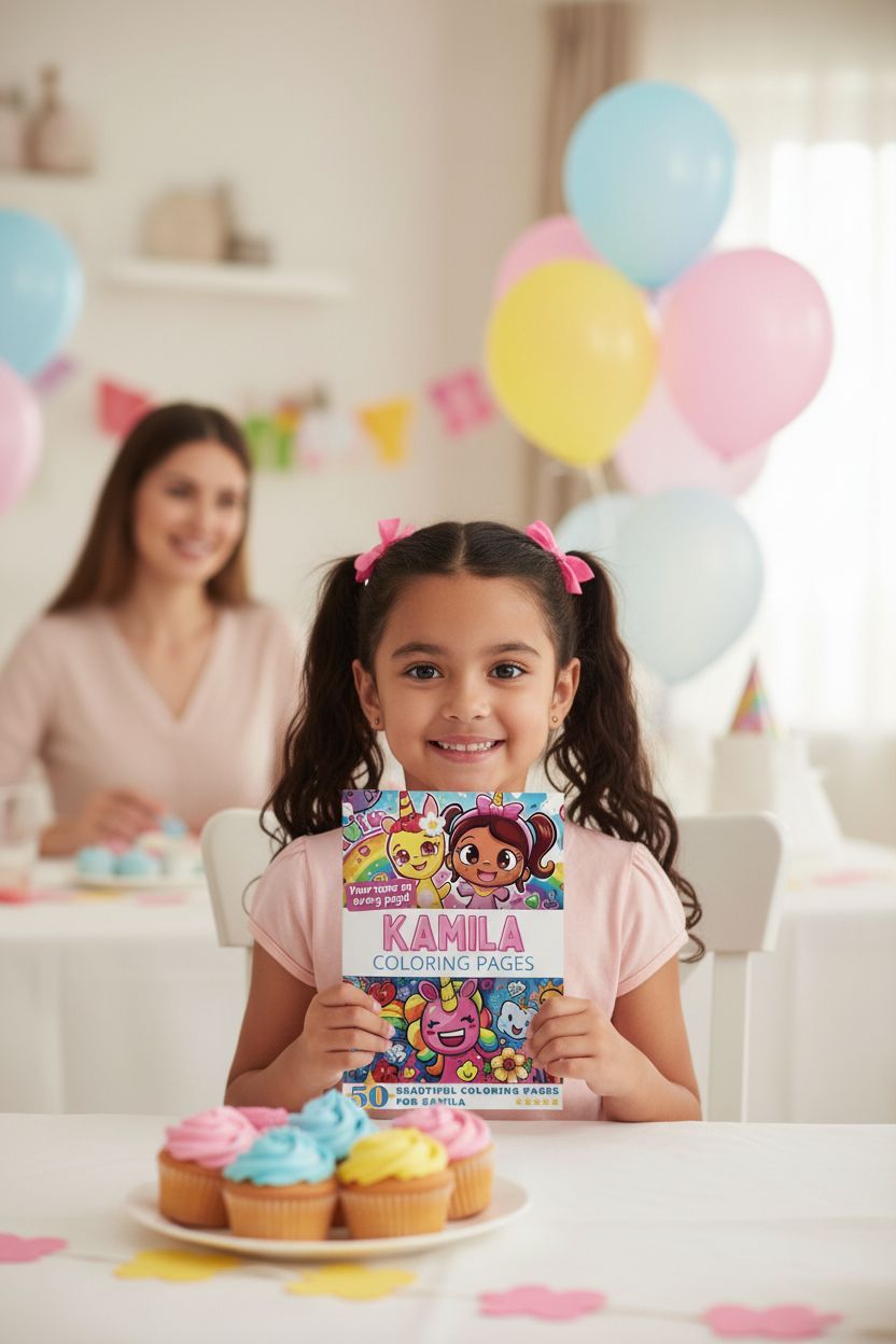 Kamila coloring book in use