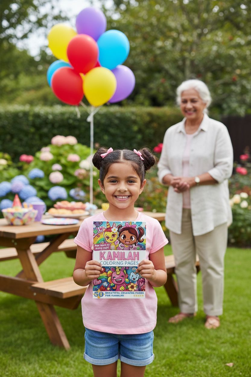 Kamilah coloring book in use