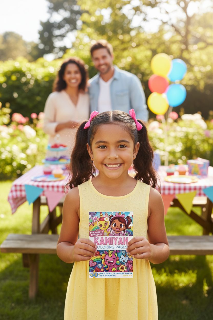 Kamiyah coloring book in use