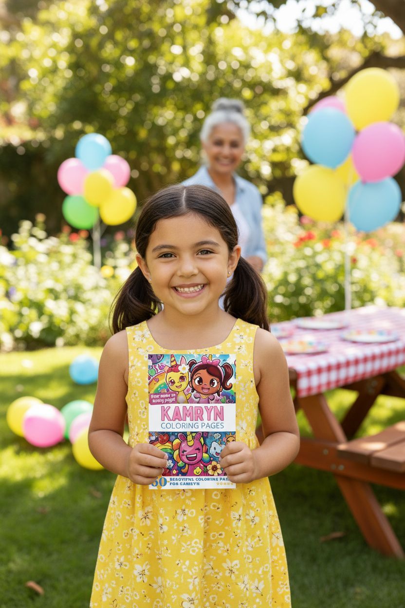 Kamryn coloring book in use