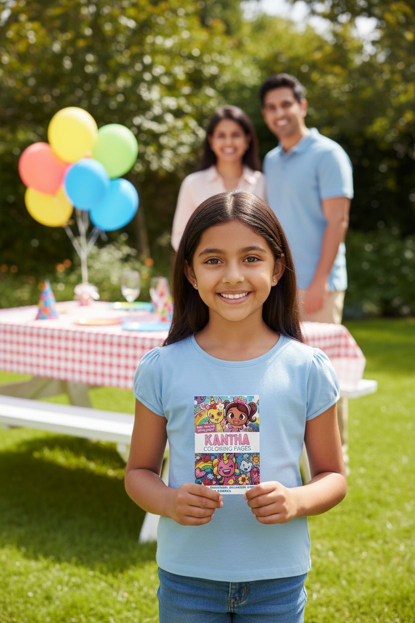 Kantha coloring book in use
