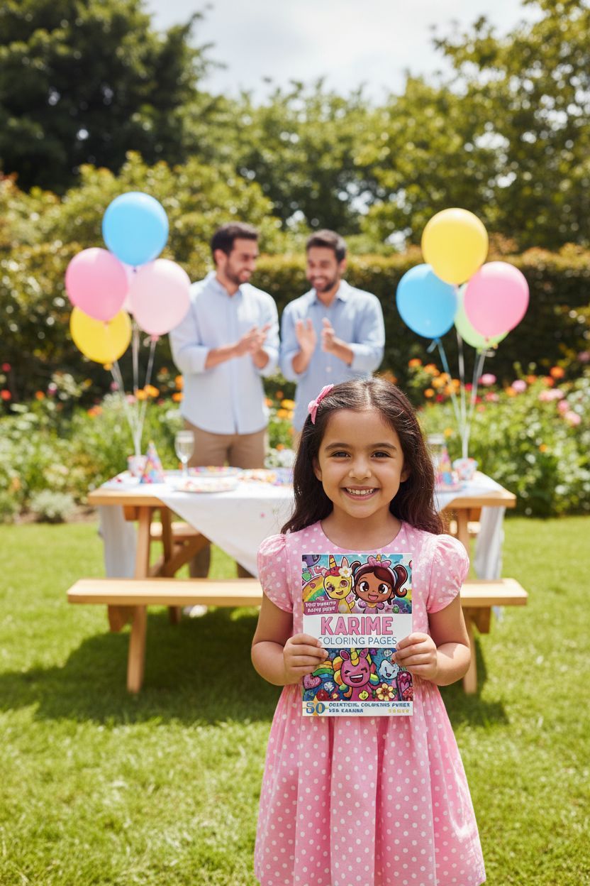 Karime coloring book in use