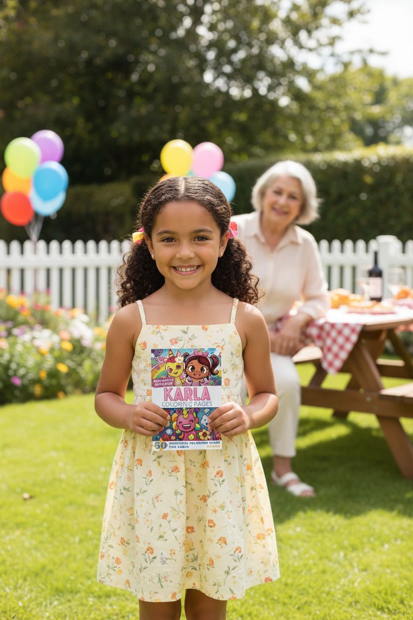 Karla coloring book in use