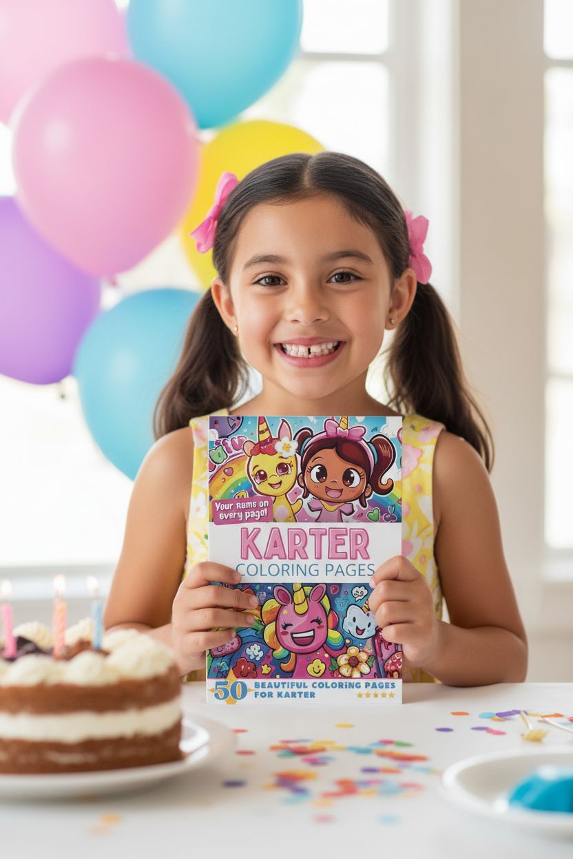 Karter coloring book in use