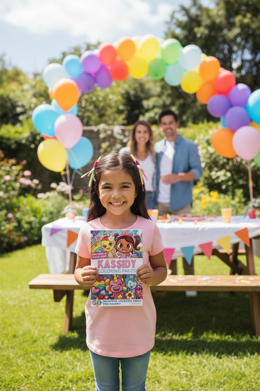 Kassidy coloring book in use