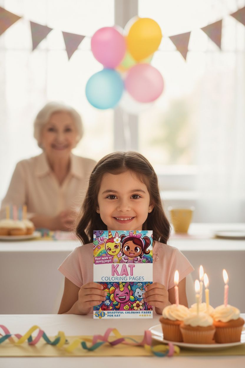 Kat coloring book in use