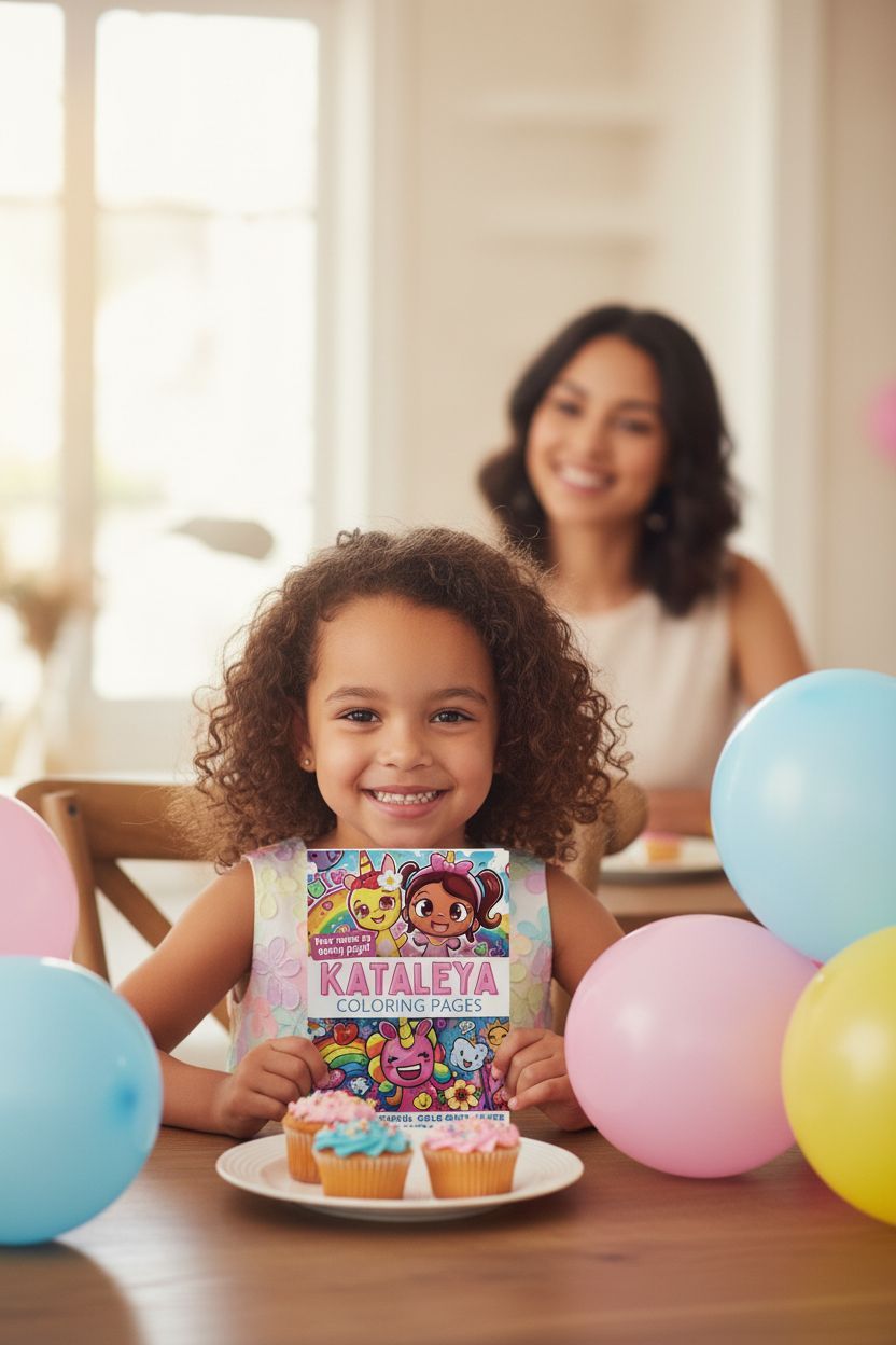 Kataleya coloring book in use