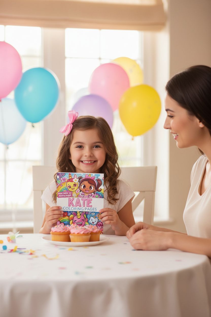 Kate coloring book in use