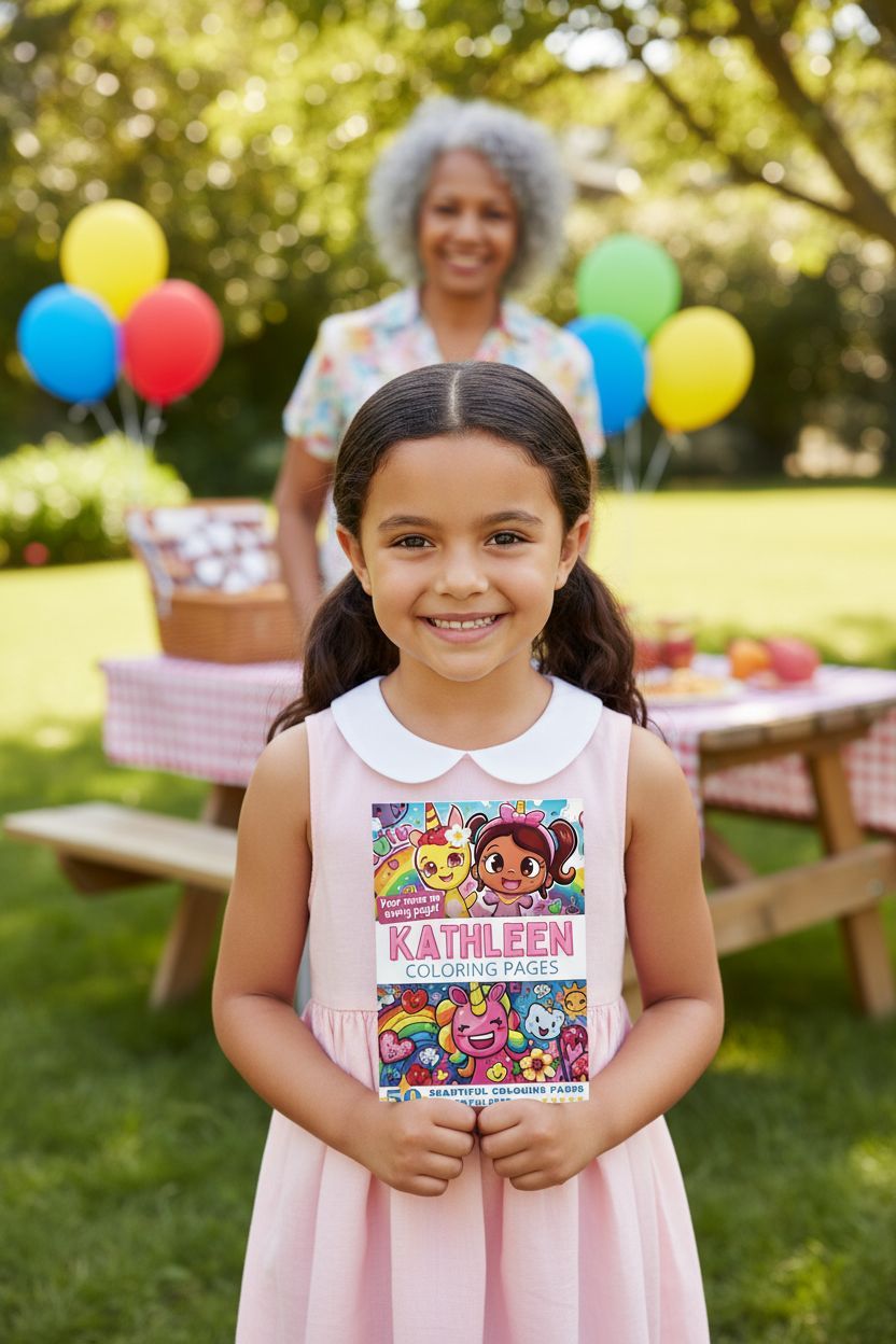 Kathleen coloring book in use