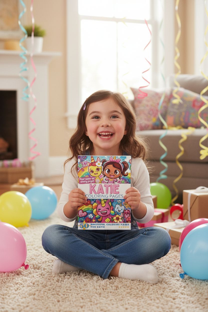 Katie coloring book in use