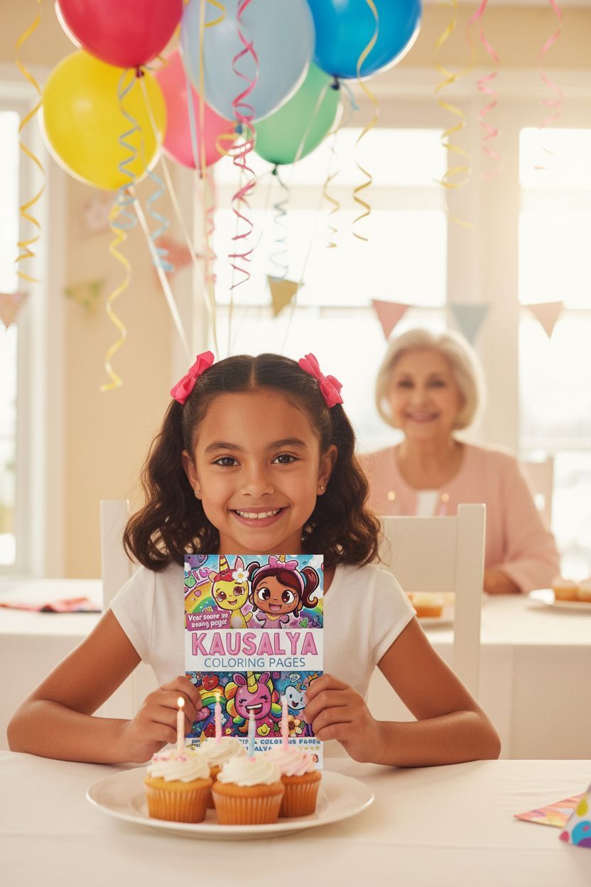 Kausalya coloring book in use