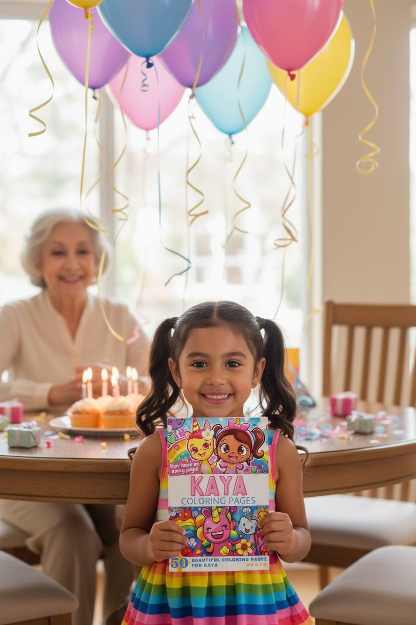 Kaya coloring book in use