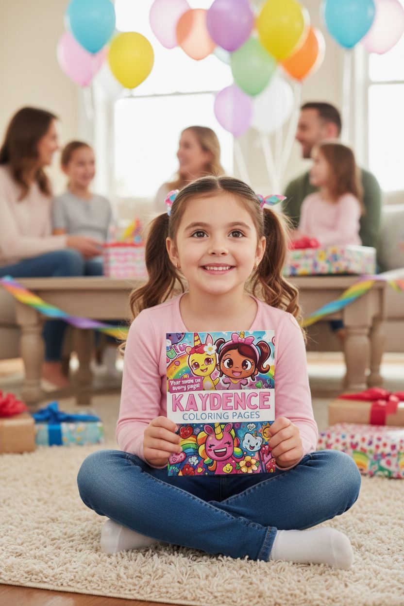 Kaydence coloring book in use