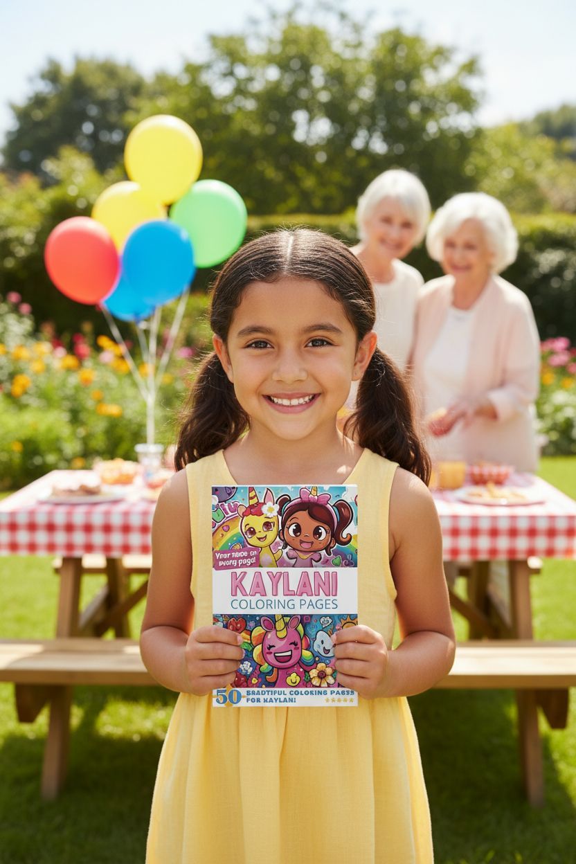 Kaylani coloring book in use