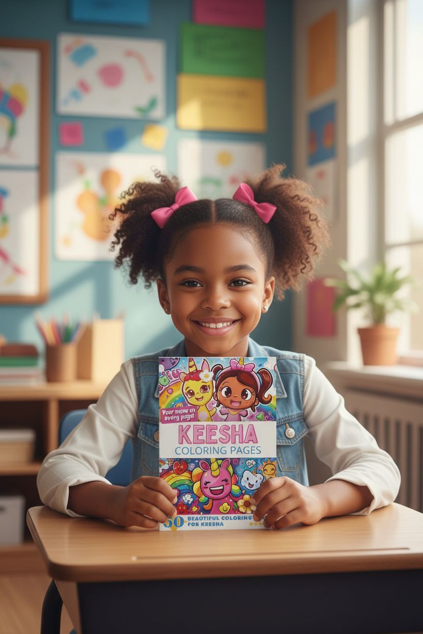 Keesha coloring book in use