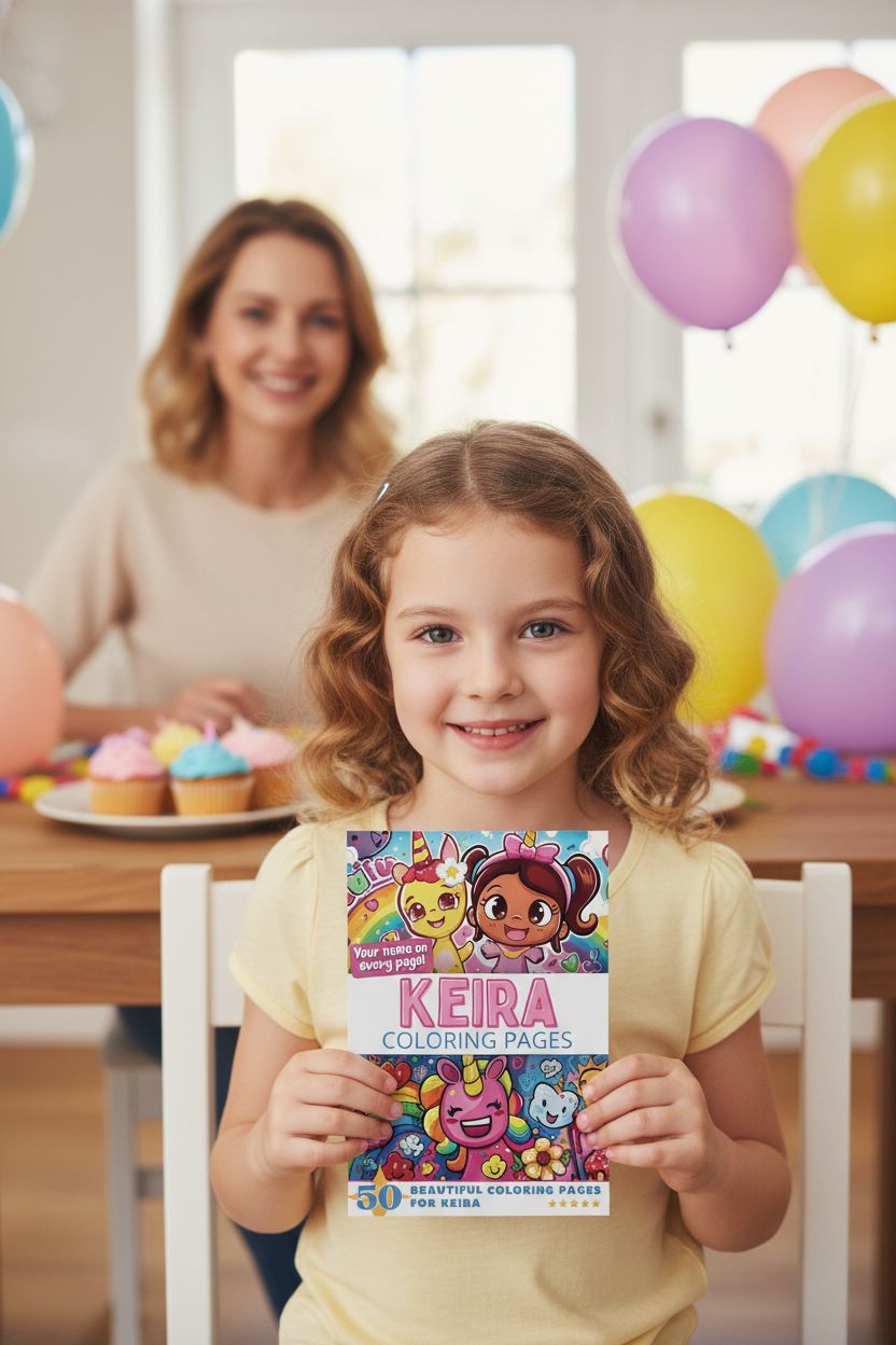 Keira coloring book in use
