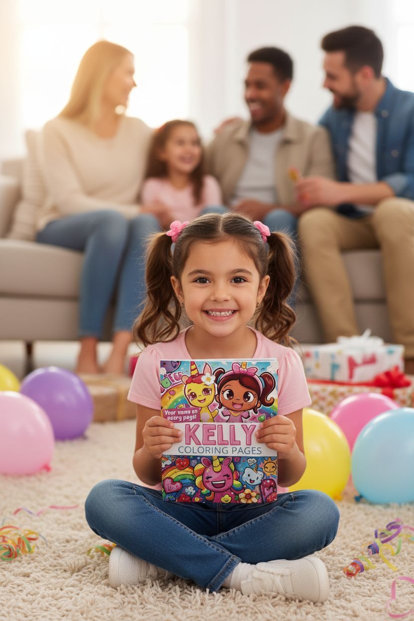 Kelly coloring book in use