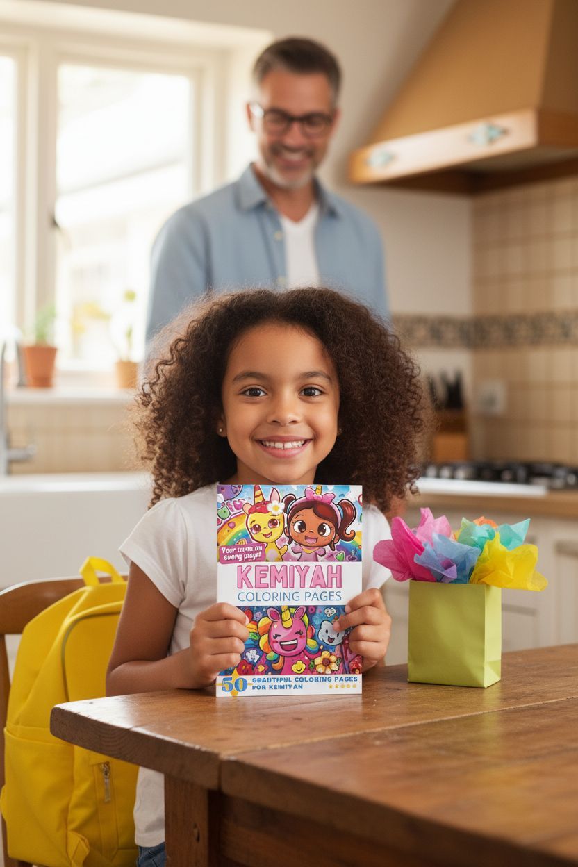 Kemiyah coloring book in use