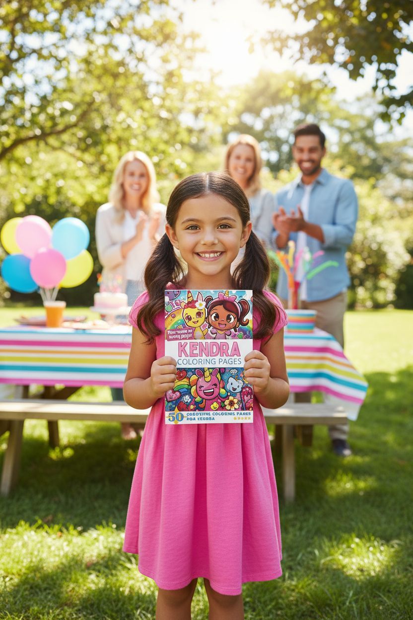 Kendra coloring book in use