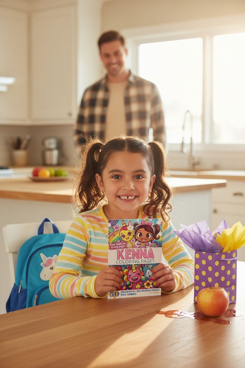 Kenna coloring book in use