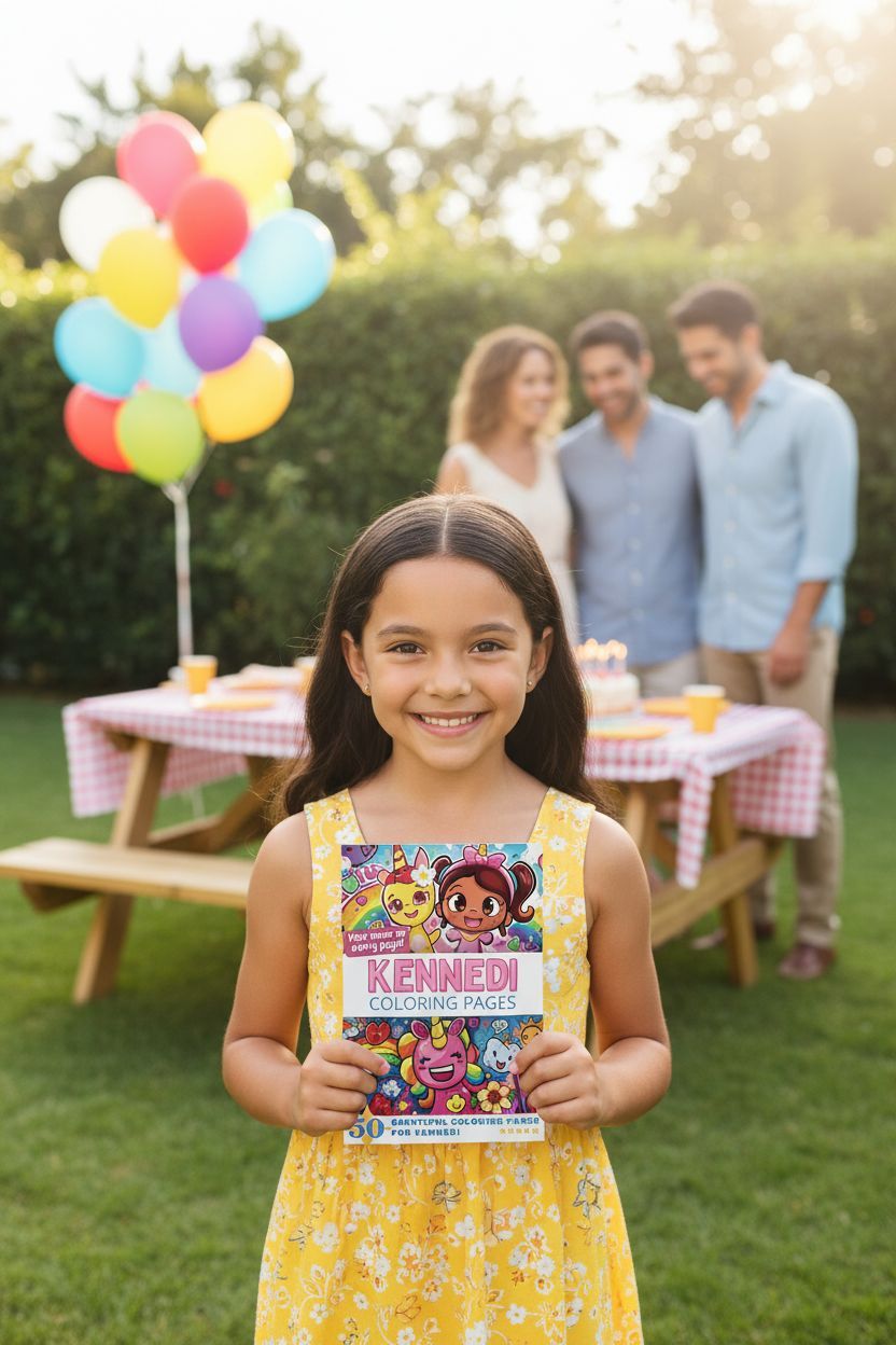 Kennedi coloring book in use