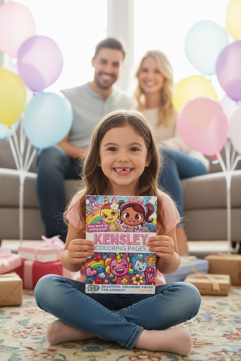 Kensley coloring book in use