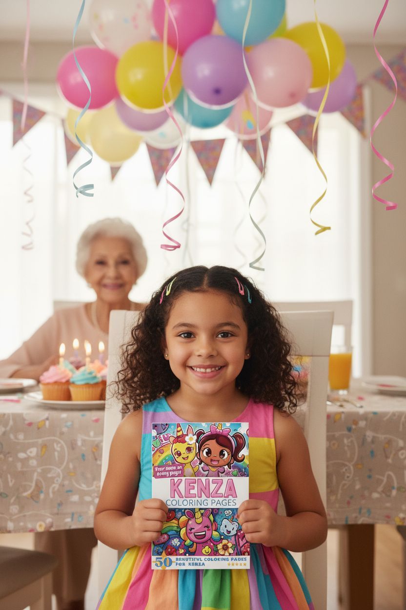 Kenza coloring book in use