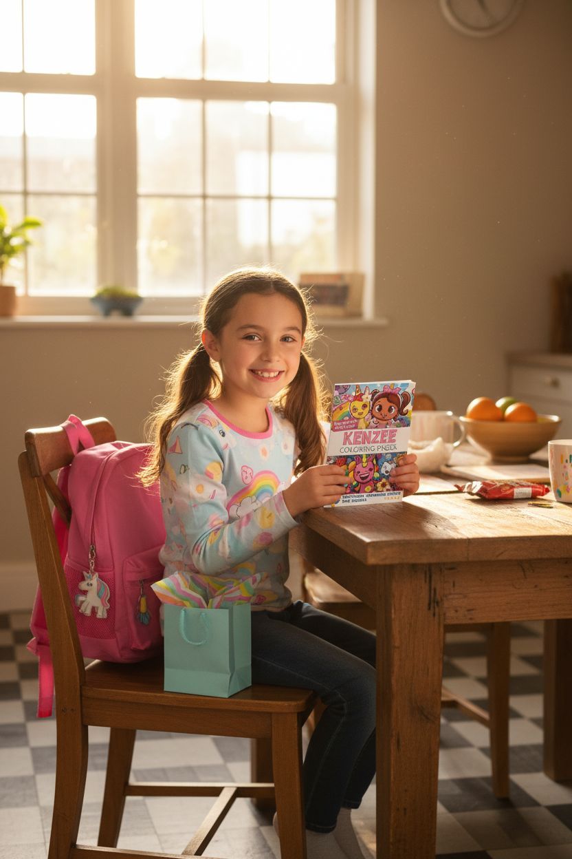 Kenzee coloring book in use