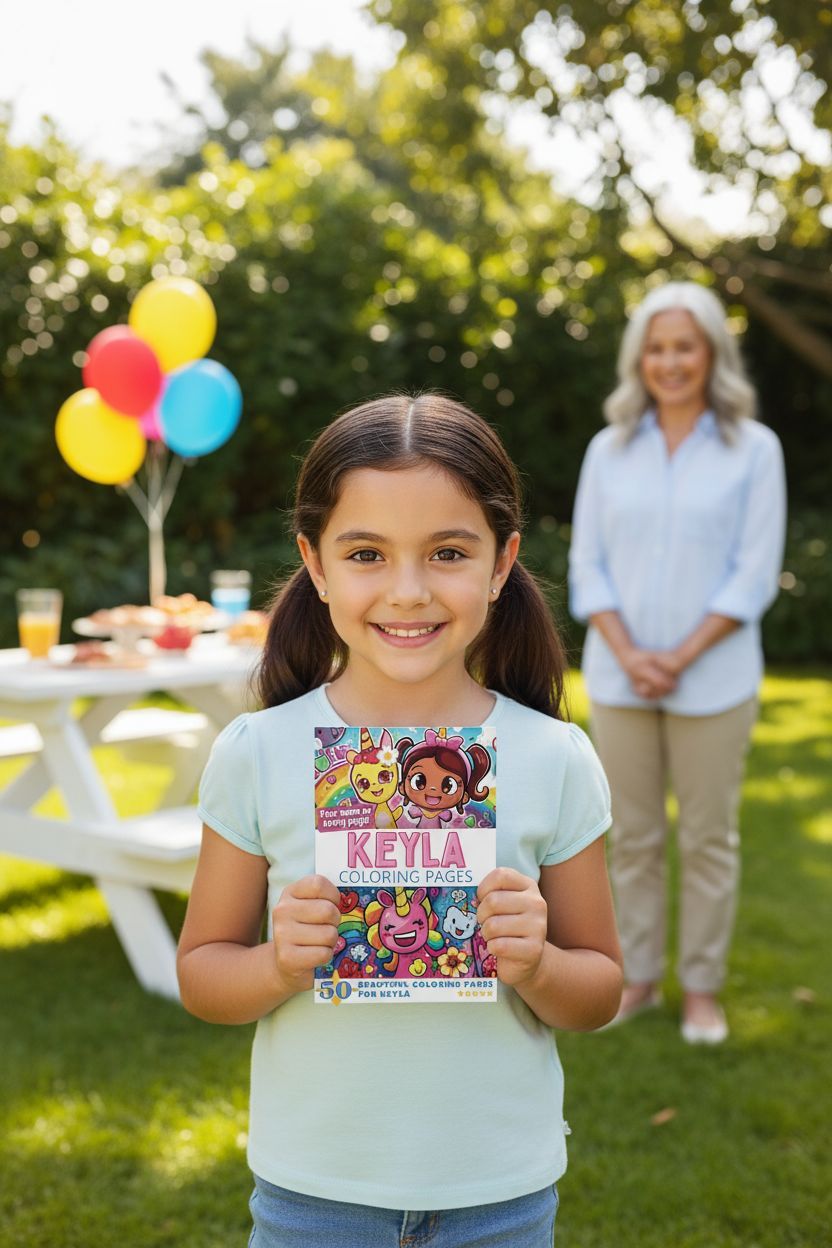 Keyla coloring book in use