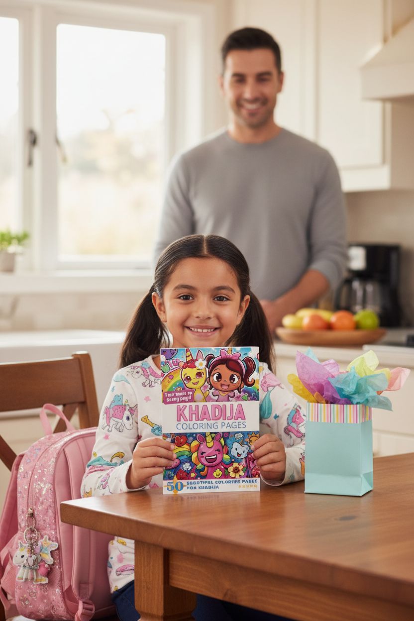 Khadija coloring book in use