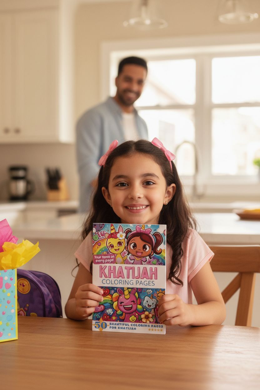 Khatijah coloring book in use