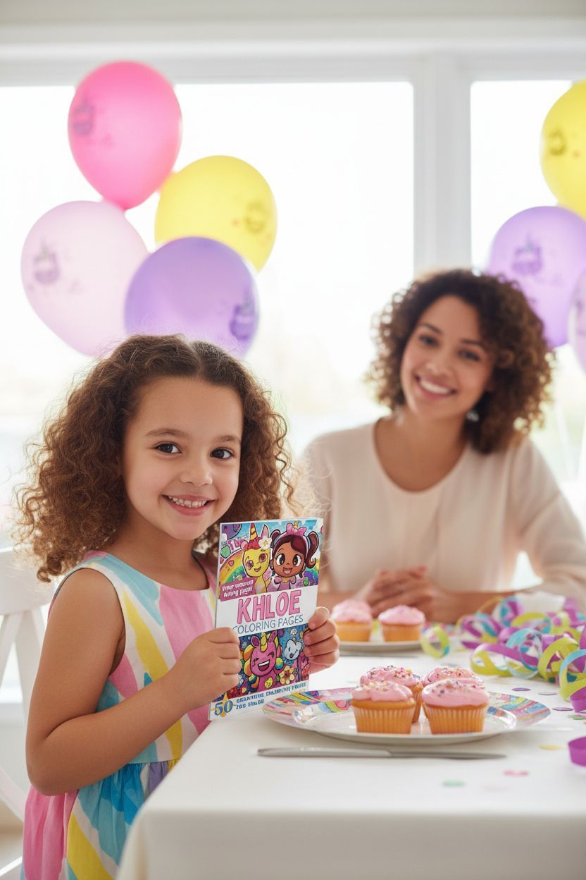 Khloe coloring book in use