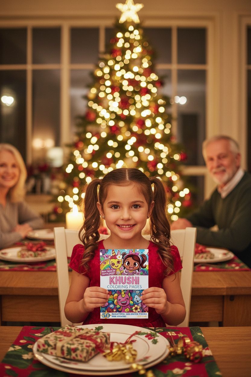 Khushi Christmas coloring pages gift