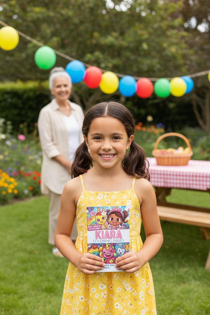 Kiara coloring book in use