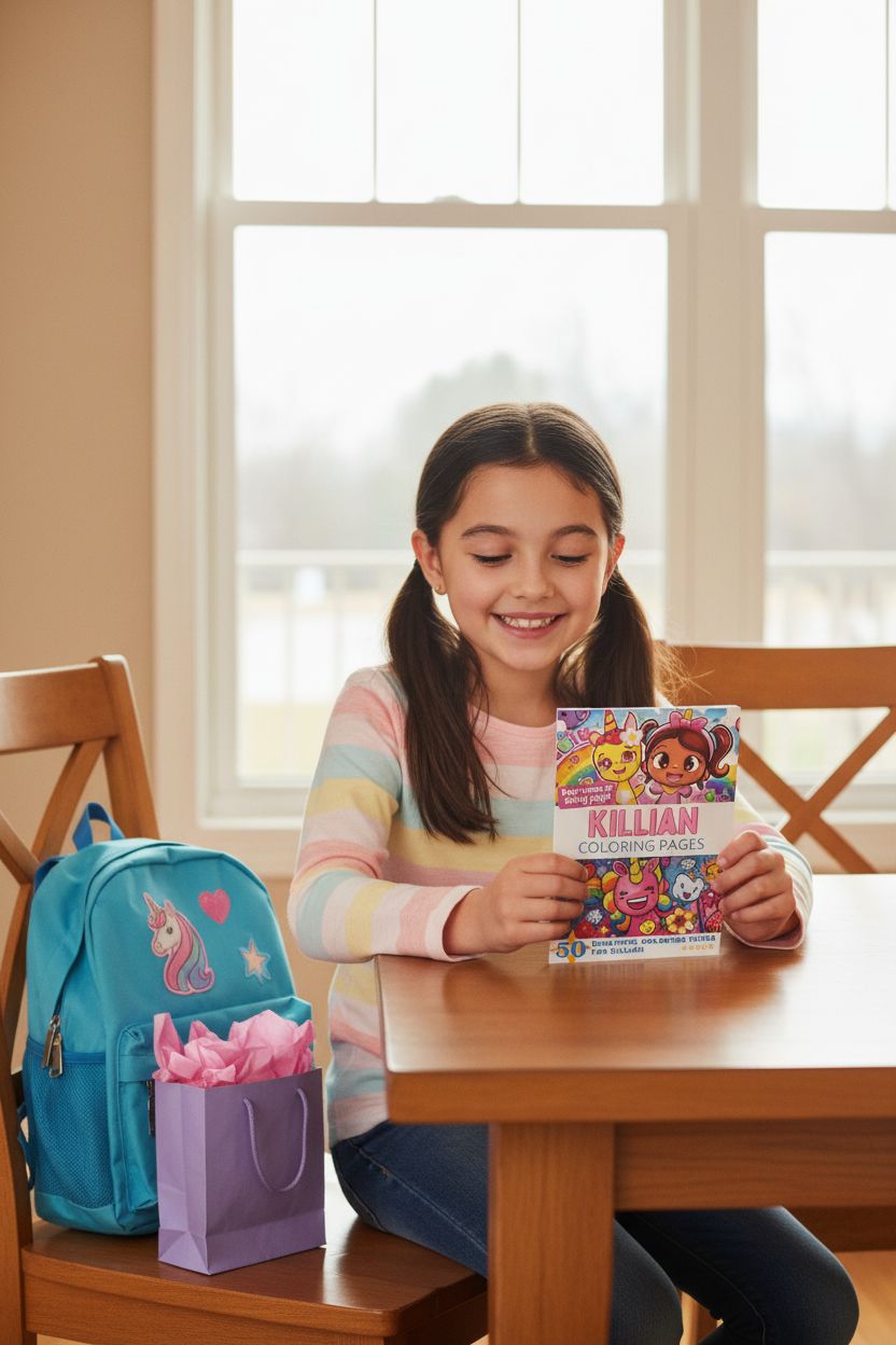 Killian coloring book in use