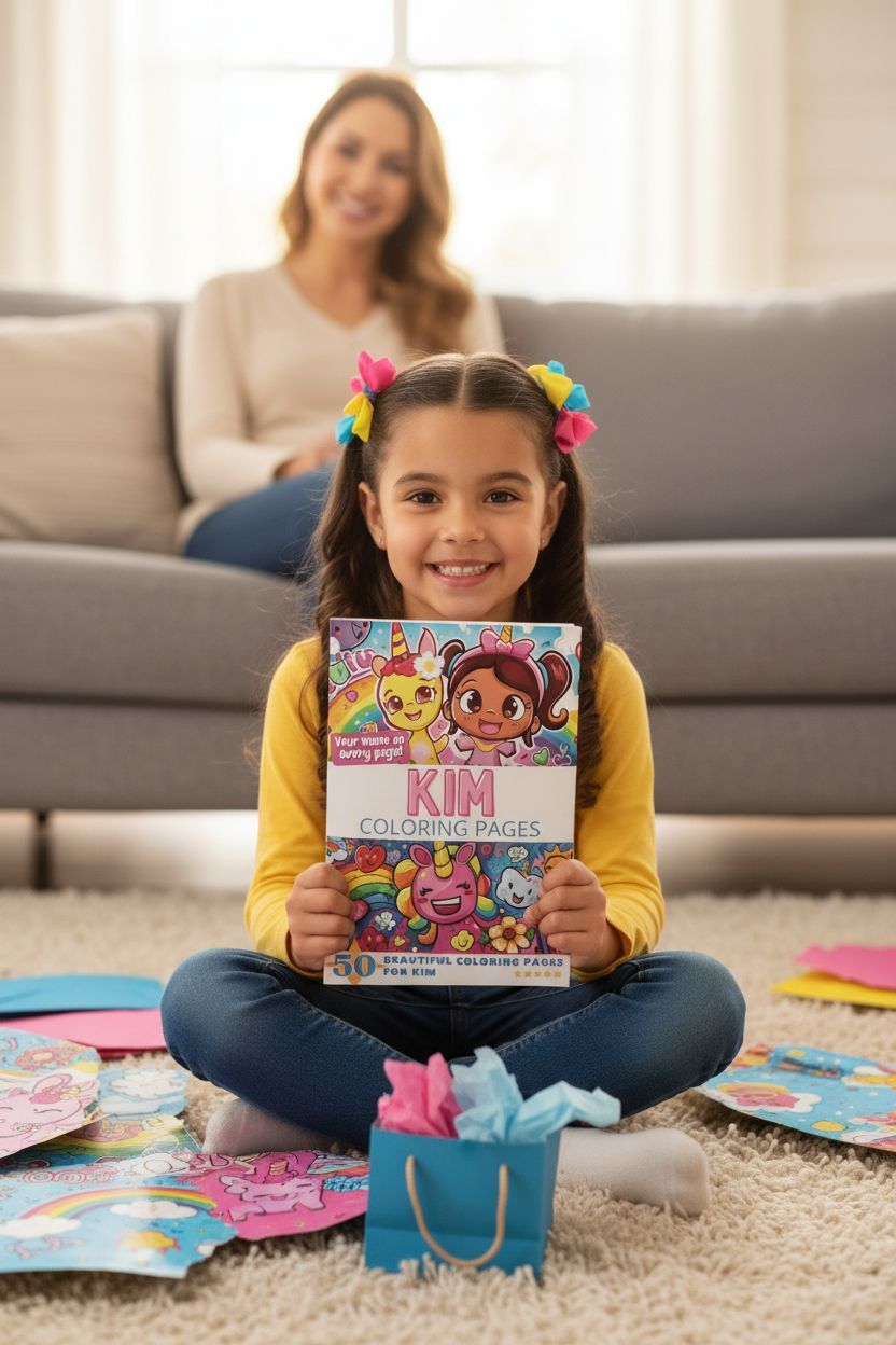 Kim coloring book in use